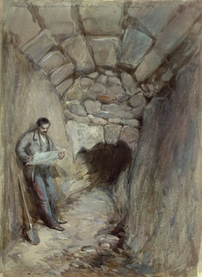 Rock Cut Conduit Under Robinsons Arch, Jerusalem by William Crimea Simpson